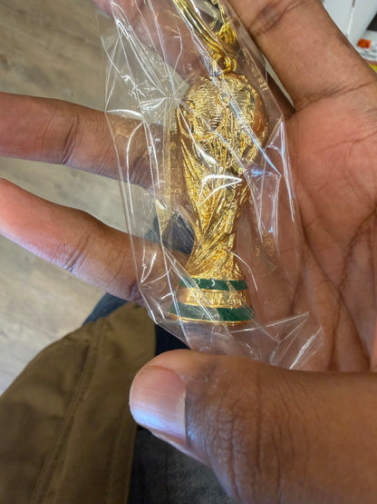 Official FIFA World Cup Trophy Keychain – Gold Metal Souvenir Key Ring for Soccer Fans
