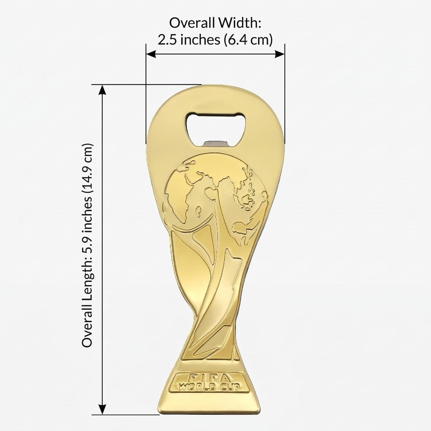 Official 2026 FIFA World Cup Trophy Magnetic Metal Bottle Opener (5.75" X 2.5") - Perfect Soccer Fan Gift, Refrigerator Magnet & Bar Accessory for 2026 World Cup