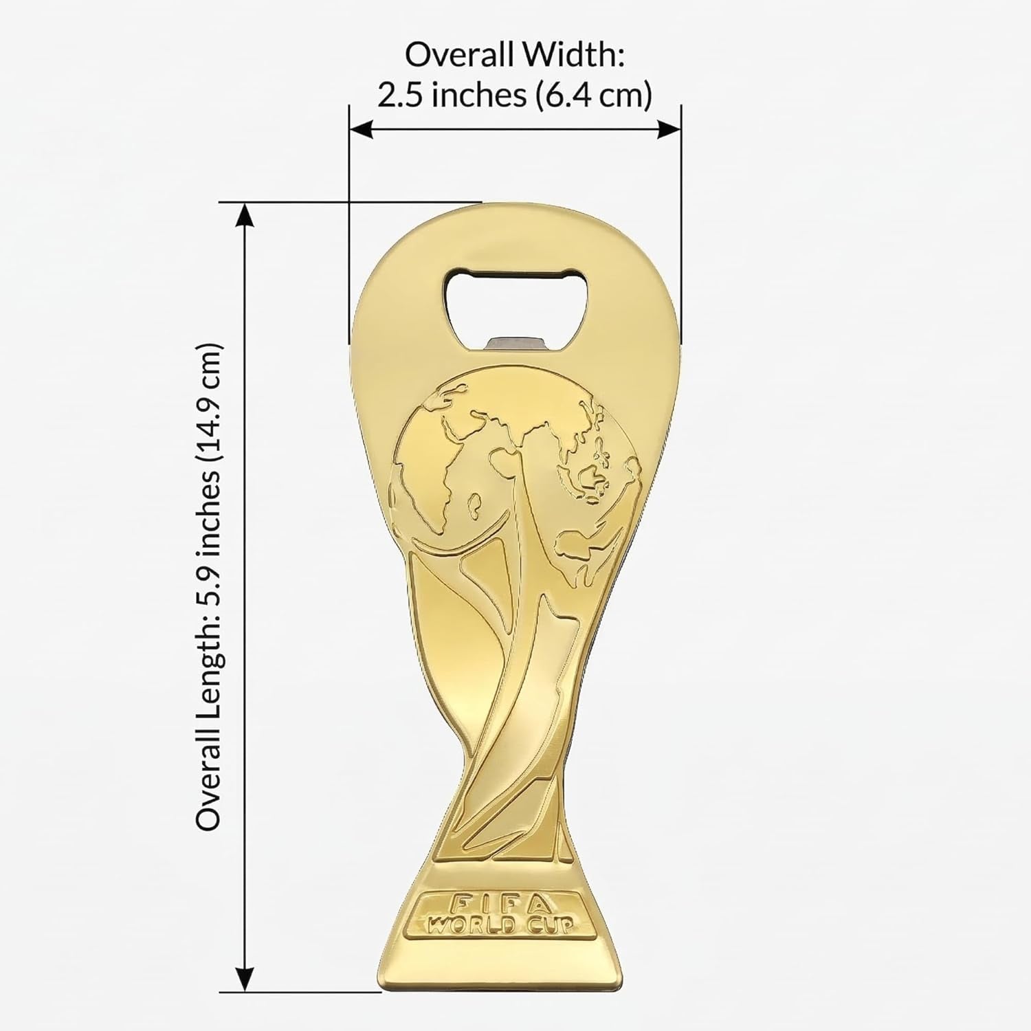 Official 2026 FIFA World Cup Trophy Magnetic Metal Bottle Opener (5.75" X 2.5") - Perfect Soccer Fan Gift, Refrigerator Magnet & Bar Accessory for 2026 World Cup