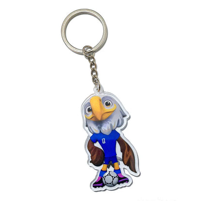 World Cup Mascots Moose, Sea Eagle, Jaguar Acrylic Keychain Pendant Fan Gift