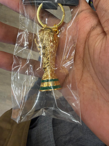 Official FIFA World Cup Trophy Keychain – Gold Metal Souvenir Key Ring for Soccer Fans